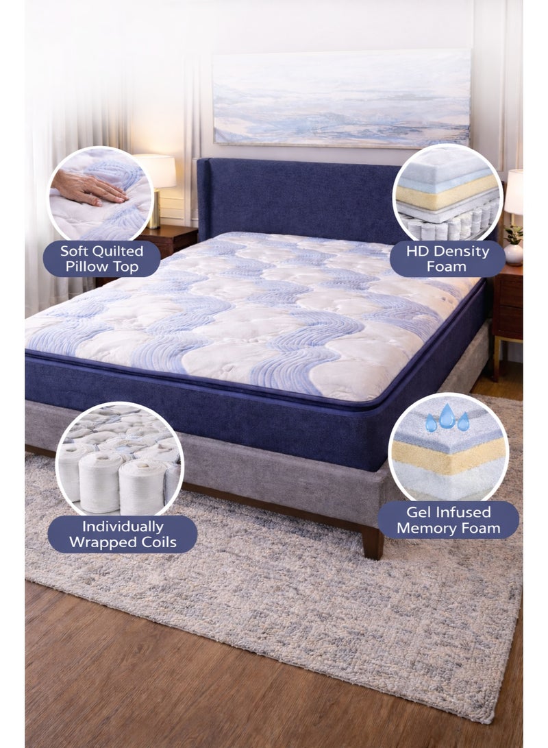 Rexal Home Supreme Executive 30 cm Pocket Spring Pillow Top Mattress with Gel Memory Foam, Pressure Relief & Durable Comfort – King 180×200 cm - Image 4